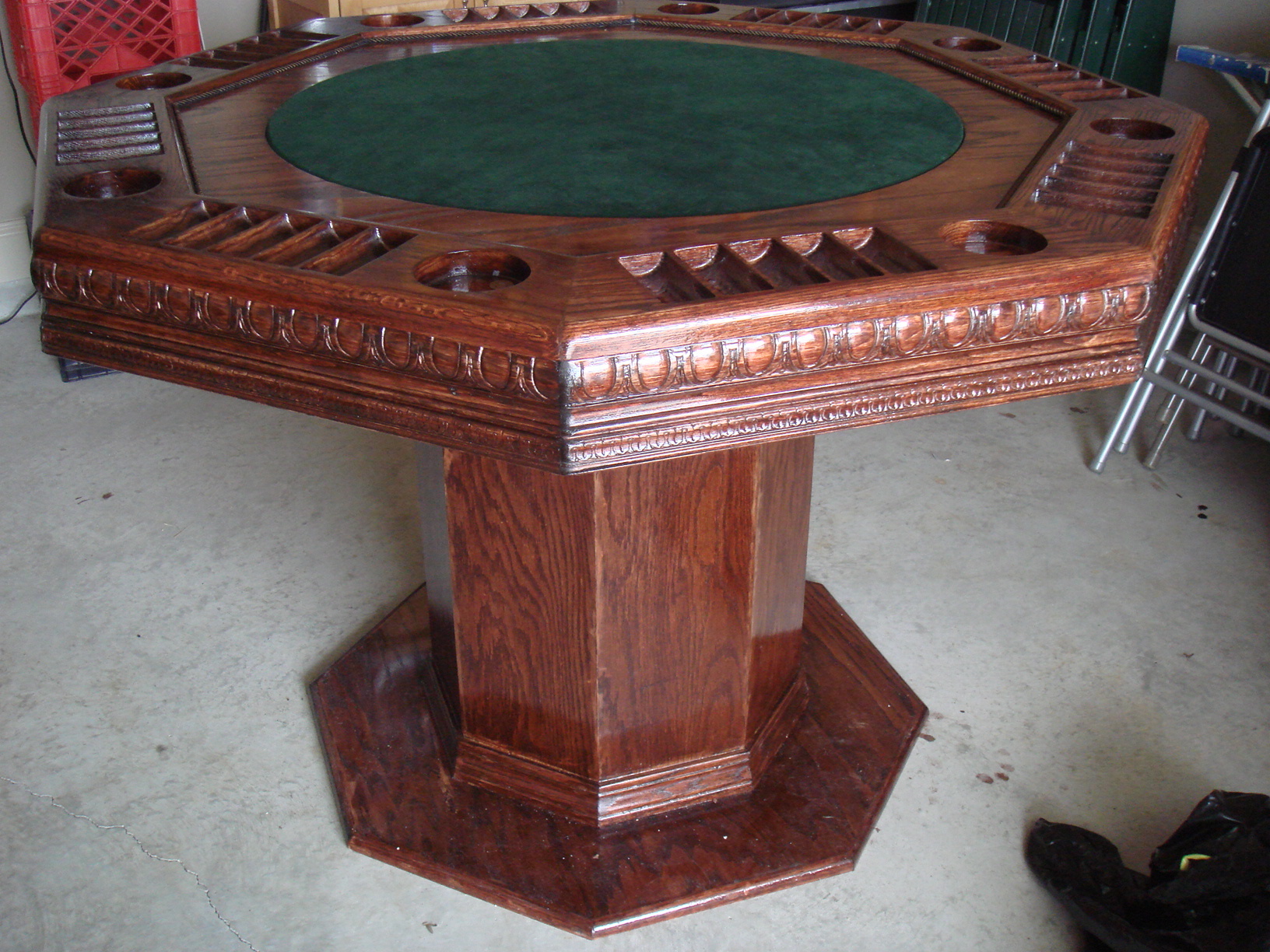 Solid wood poker table